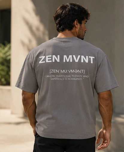 ZEN MVNT Signature Tee in Stone Grey, photo 2